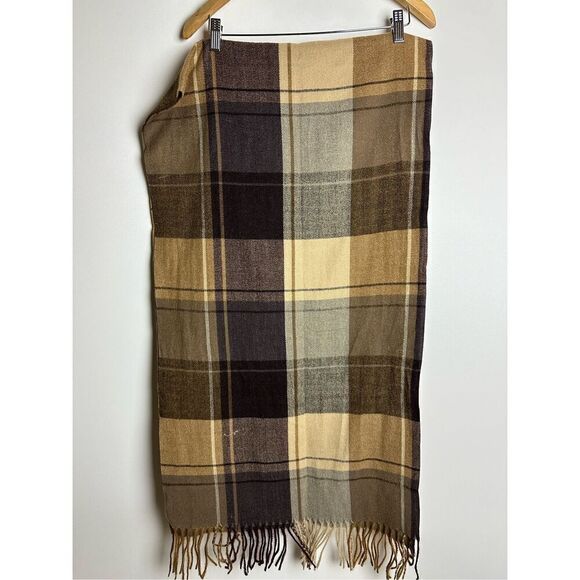 Brown plaid scarf - Picture 6 of 7